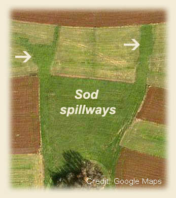 Sod spillways
